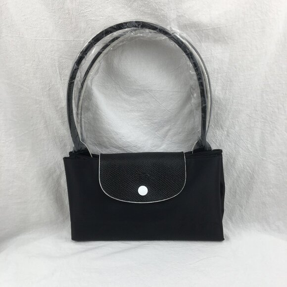 NWT Longchamp Le Pliage Original Large Shoulder Nylon Bag Tote IN NEW BLACK - Picture 2 of 12